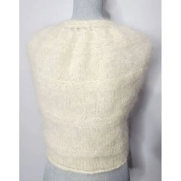Vintage Mohair Stole, 1960s Bridal Shawl, Vintage Wrap Sweater - Picture 6 of 8